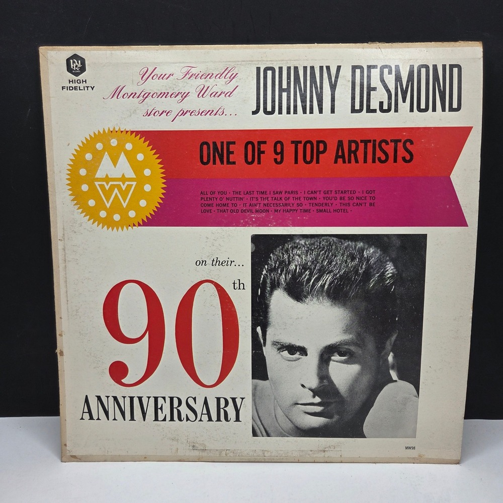 Johnny Desmond Montgomery Ward 90th Anniversary Vinyl LP Red MW98 Vintage 12"